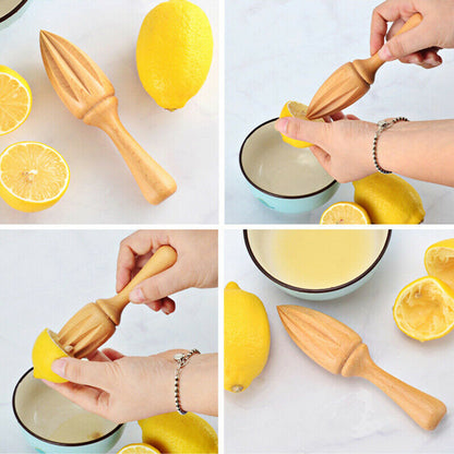 Creative Lemon Wood Squeezer - Solid Beech Wood Citrus Reamer