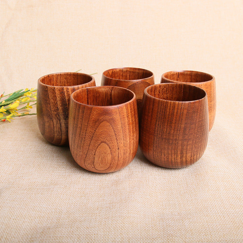 Handmade Natural Wooden Drinking Cup - Eco-Friendly Teacup, Coffee Mug, Milk Cup, Wine Cup