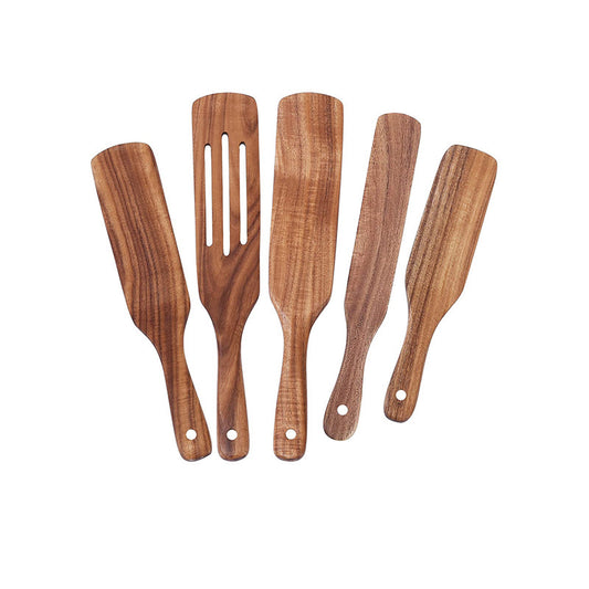 Acacia Teak Spatula Cooking Kitchen Utensil Set - Wooden Spurtles