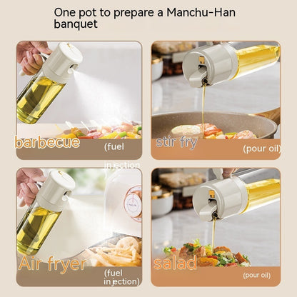 Cooking Oil Sprayer Mister Bottle, Continuous Spray with Portion Control, Multipurpose Oil Dispenser for Soy Sauce, Vinegar, Lemon Juice