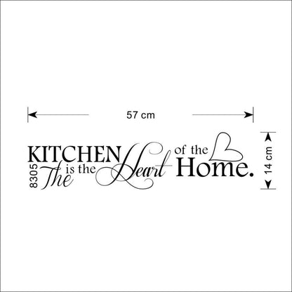 “Kitchen Is Heart Of The Home” Letter Pattern Wall Sticker - PVC Removable Home Decor DIY Wall Art Mural