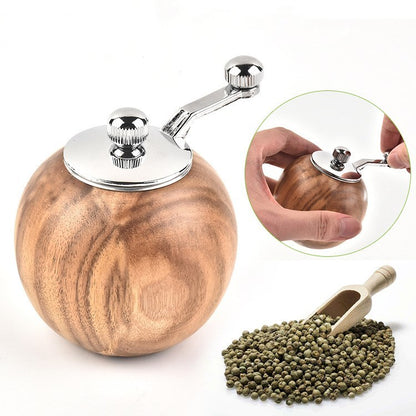 Manual Wood Pepper Mill and Salt Shaker Set - Durable Ceramic Grinding Core