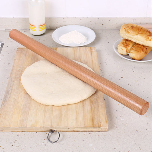 Natural Straight Solid Wood Rolling Pin - Lotus Wood Baking Tool