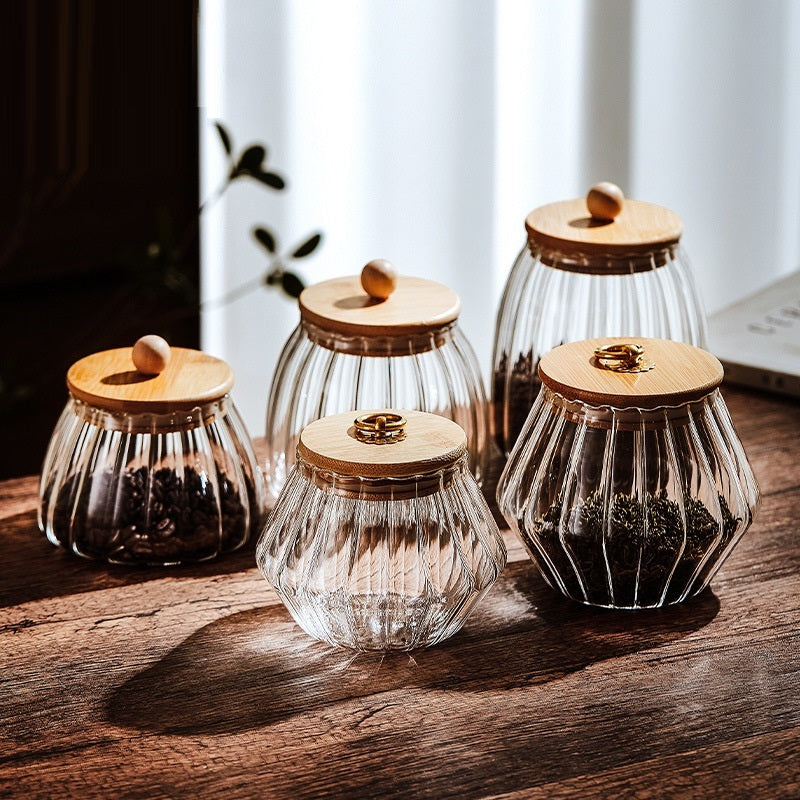 High-Grade Glass Tea Storage Can and Bottle - European Style Food-Grade Containers