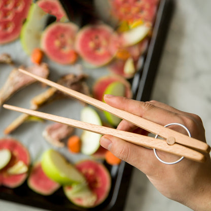 Wooden Kitchen Tongs - Natural Wooden Bread Clamp & BBQ Clip, Reusable Wooden Toaster Tongs for Cooking, Toast, Tea, Bread, and Pickles