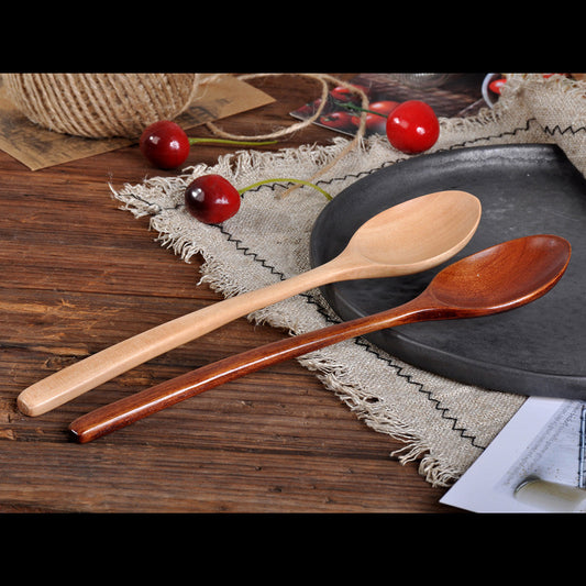 Lacquered Wooden Spoon - Phoebe Wood Utensil for Soup, Porridge, Coffee, and Desserts