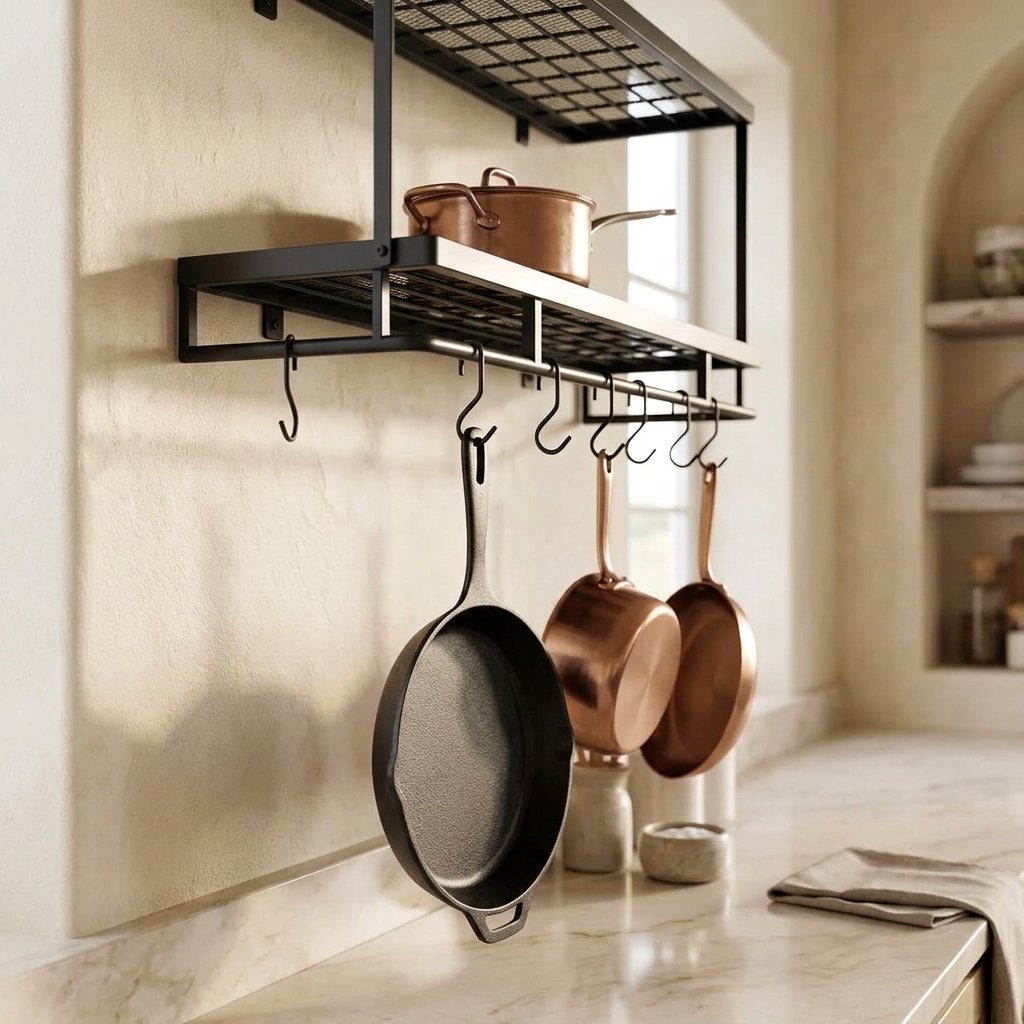 Wall-Mounted Pot Rack