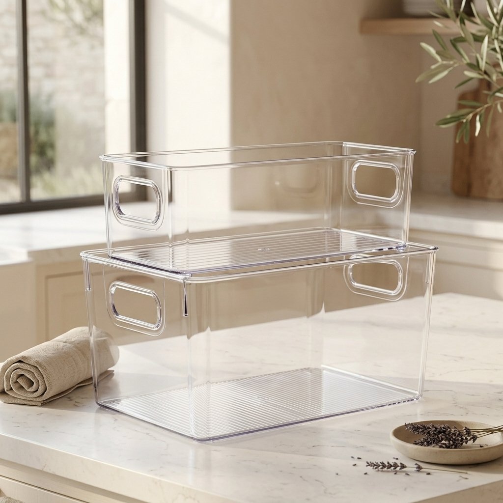SKTEET Clear Storage Bins